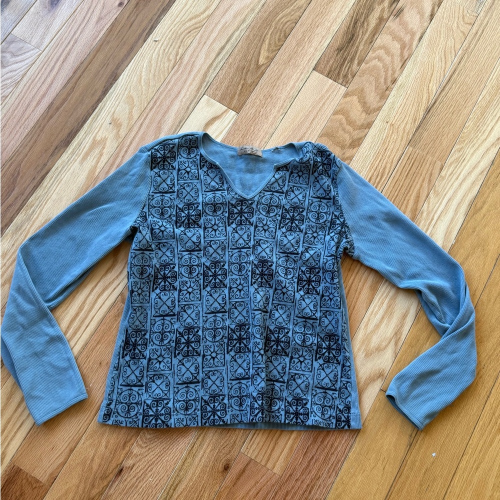 re:named Ribbed Blue Top - Picture 4 of 7